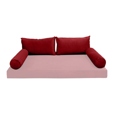 COVER ONLY Model V2 Full Velvet Same Pipe Indoor Daybed Cushion Bolster - AD369