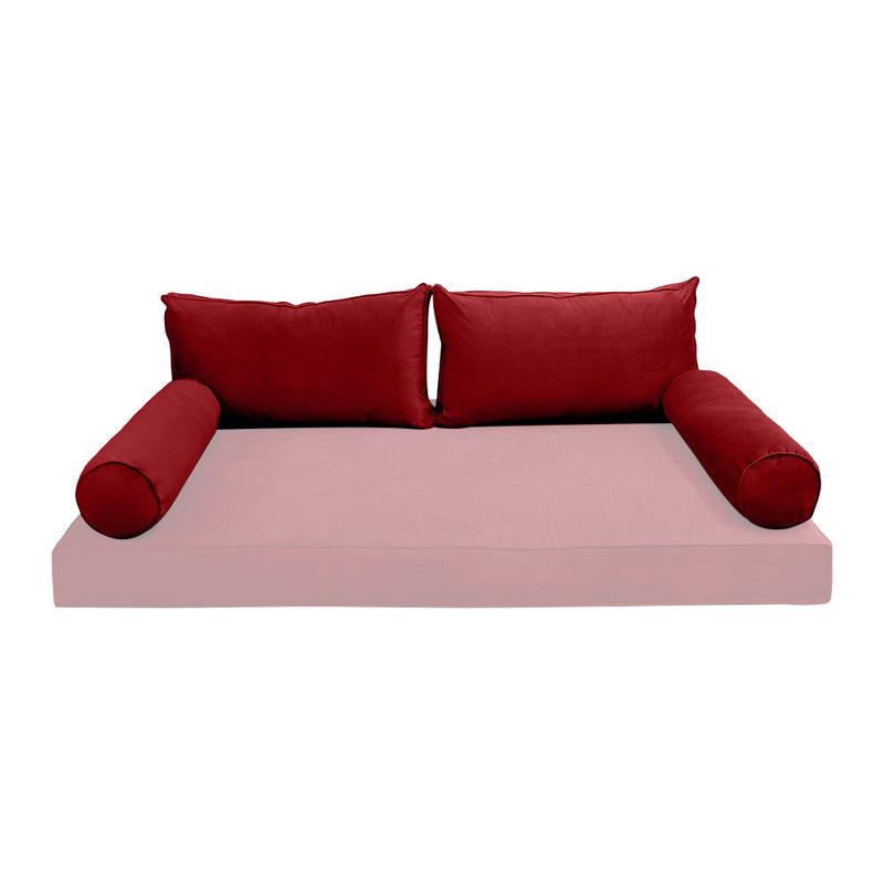COVER ONLY Model V2 Full Velvet Same Pipe Indoor Daybed Cushion Bolster - AD369
