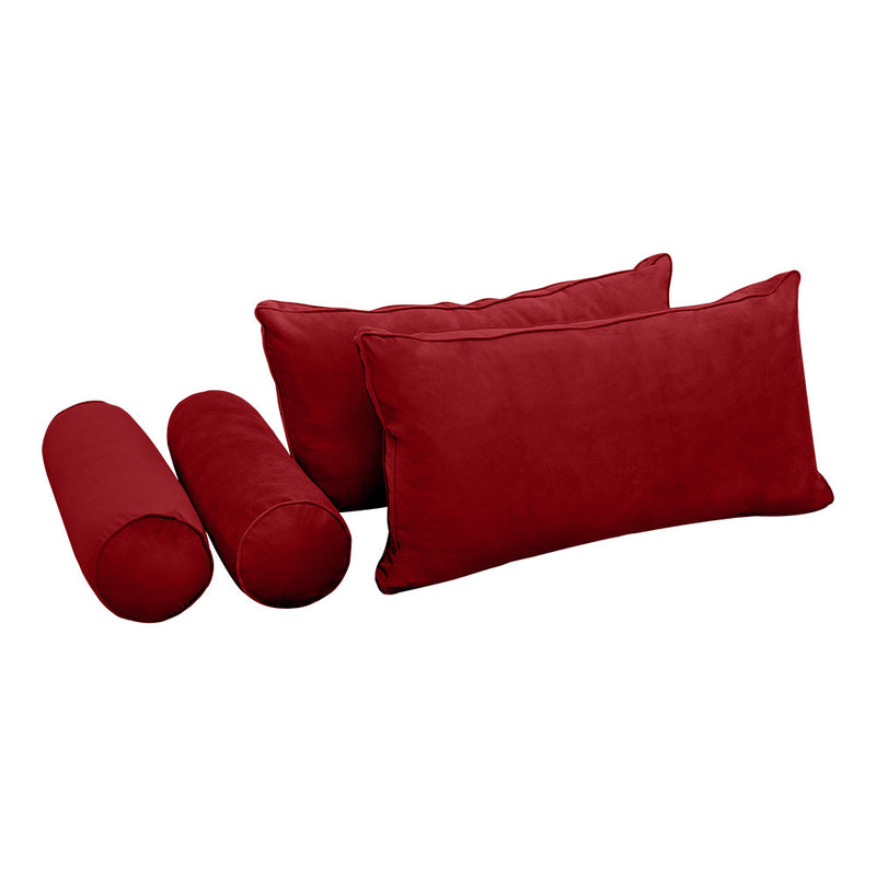 COVER ONLY Model V2 Full Velvet Same Pipe Indoor Daybed Cushion Bolster - AD369
