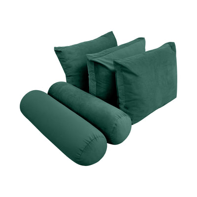 COVER ONLY Model V3 Twin Velvet Knife Edge Indoor Daybed Cushion Bolster - AD317
