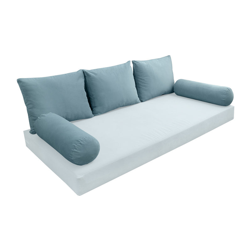 COVER ONLY Model V3 Twin Velvet Knife Edge Indoor Daybed Cushion Bolster - AD355