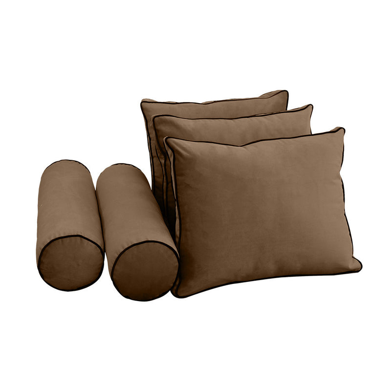 COVER ONLY Model V3 Twin Velvet Contrast Indoor Daybed Cushion Bolster - AD308