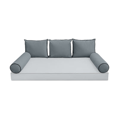 COVER ONLY Model V3 Twin Velvet Contrast Indoor Daybed Cushion Bolster - AD347