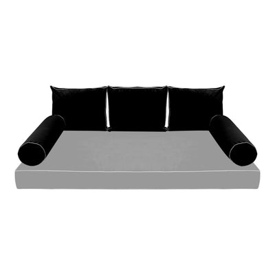 COVER ONLY Model V3 Twin Velvet Contrast Indoor Daybed Cushion Bolster - AD374