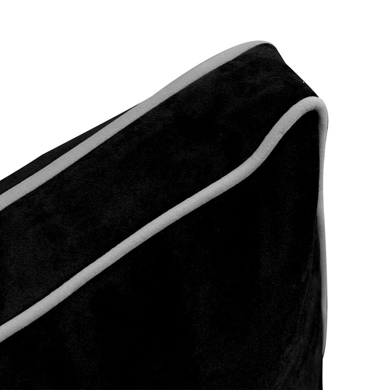 COVER ONLY Model V3 Twin Velvet Contrast Indoor Daybed Cushion Bolster - AD374