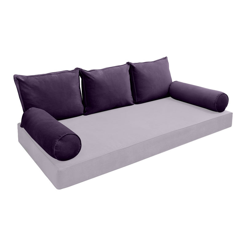 COVER ONLY Model V3 Twin Velvet Same Pipe Indoor Daybed Cushion Bolster - AD339