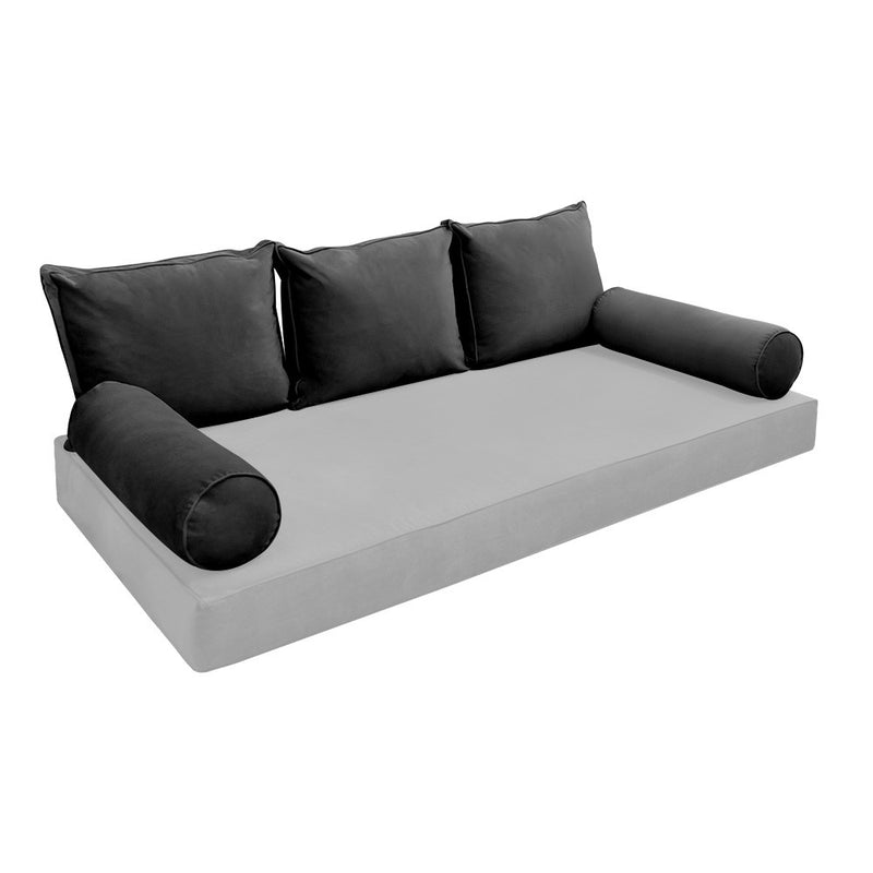 COVER ONLY Model V3 Twin Velvet Same Pipe Indoor Daybed Cushion Bolster - AD350