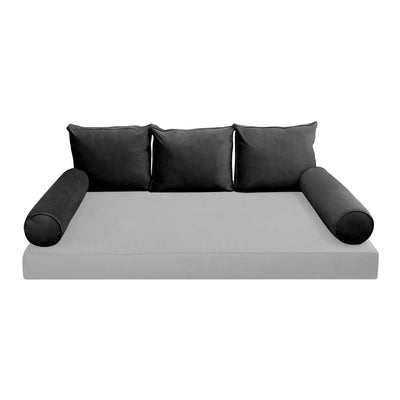 COVER ONLY Model V3 Twin Velvet Same Pipe Indoor Daybed Cushion Bolster - AD350