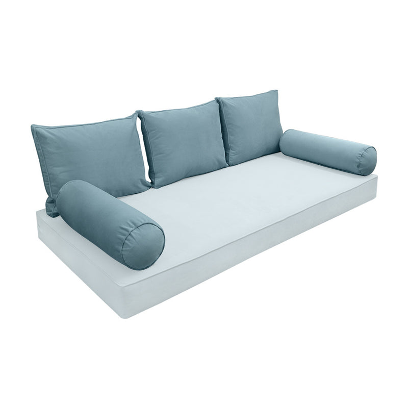 COVER ONLY Model V3 Twin Velvet Same Pipe Indoor Daybed Cushion Bolster - AD355