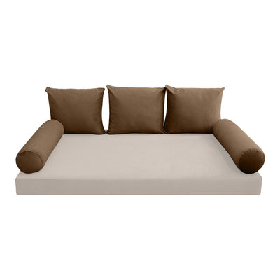 COVER ONLY Model V3 Full Velvet Knife Edge Indoor Daybed Cushion Bolster - AD308