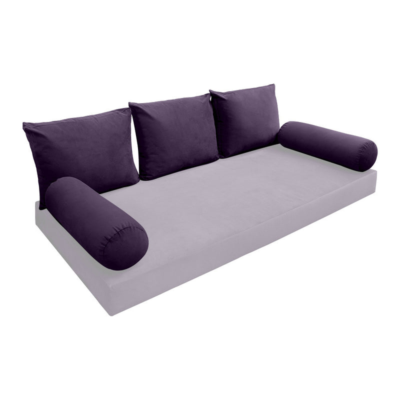 COVER ONLY Model V3 Full Velvet Knife Edge Indoor Daybed Cushion Bolster - AD339