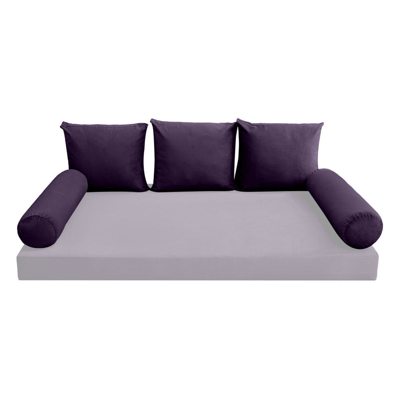 COVER ONLY Model V3 Full Velvet Knife Edge Indoor Daybed Cushion Bolster - AD339