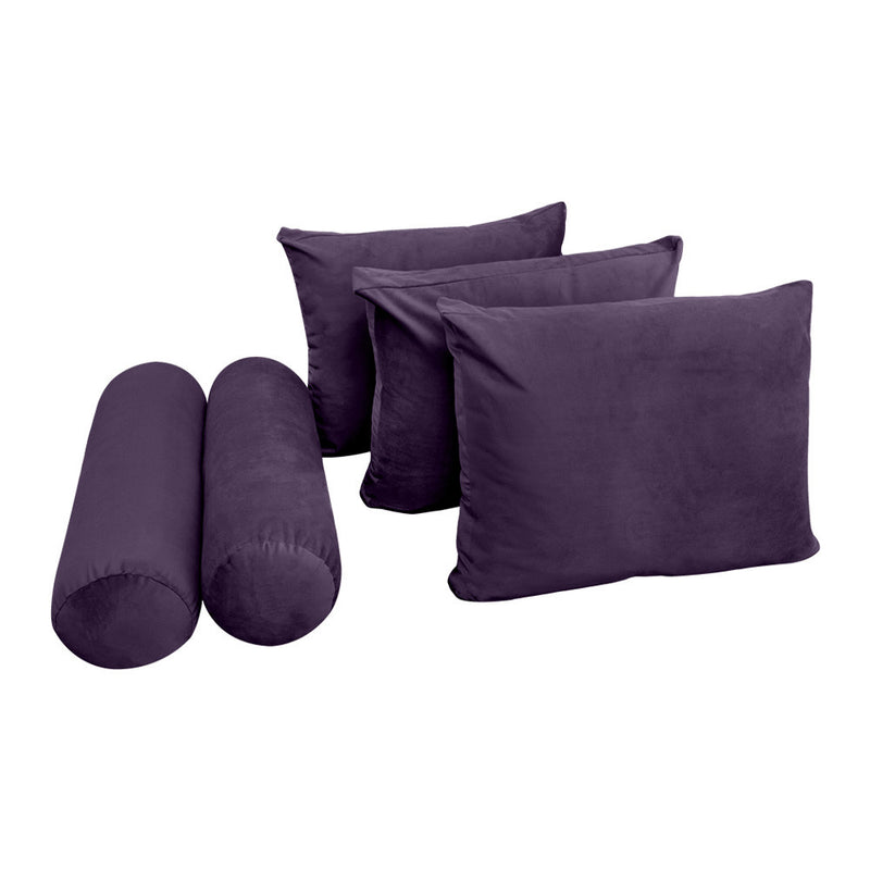 COVER ONLY Model V3 Full Velvet Knife Edge Indoor Daybed Cushion Bolster - AD339