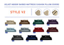 Model V2 - Velvet Indoor Daybed Mattress Bolster Pillow Backrest Cushion |COVERS ONLY|