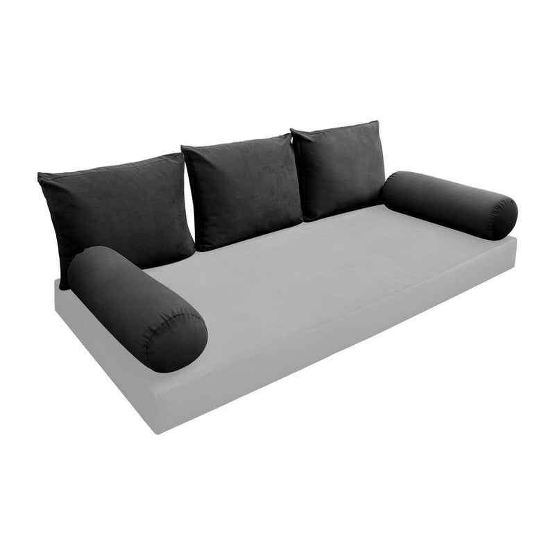 COVER ONLY Model V3 Full Velvet Knife Edge Indoor Daybed Cushion Bolster - AD350