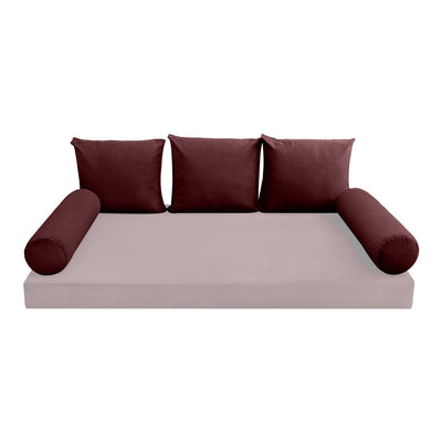 COVER ONLY Model V3 Full Velvet Knife Edge Indoor Daybed Cushion Bolster - AD368