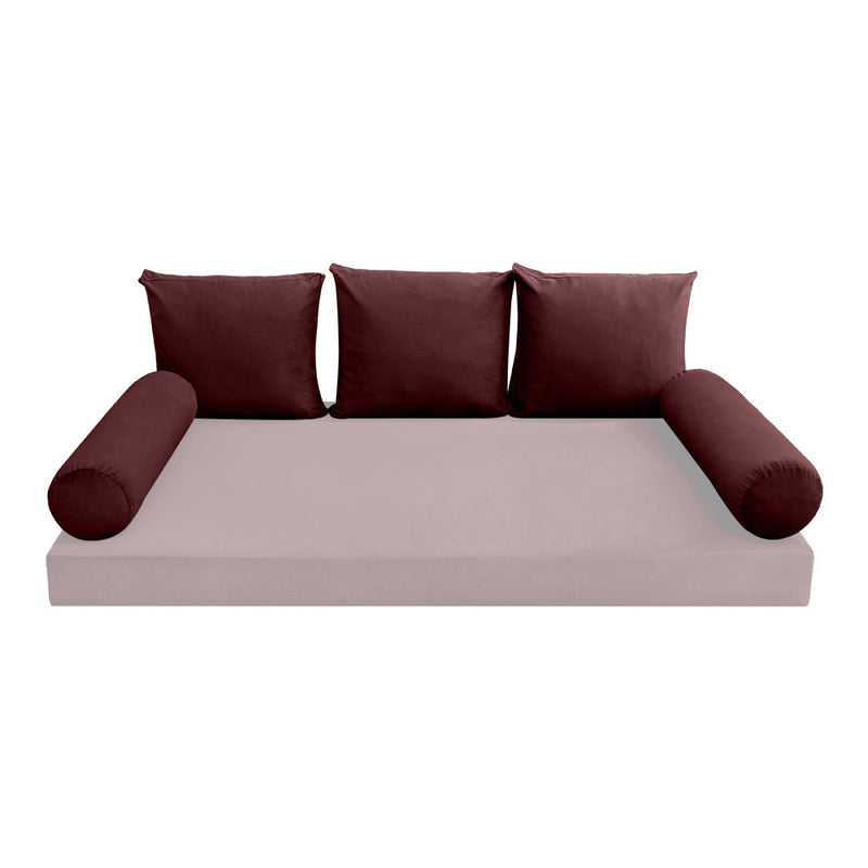 COVER ONLY Model V3 Full Velvet Knife Edge Indoor Daybed Cushion Bolster - AD368