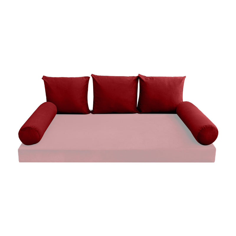 COVER ONLY Model V3 Full Velvet Knife Edge Indoor Daybed Cushion Bolster - AD369