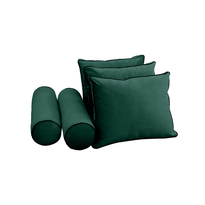 COVER ONLY Model V3 Full Velvet Contrast Indoor Daybed Cushion Bolster - AD317