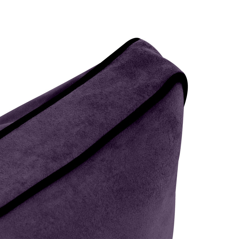 COVER ONLY Model V3 Full Velvet Contrast Indoor Daybed Cushion Bolster - AD339