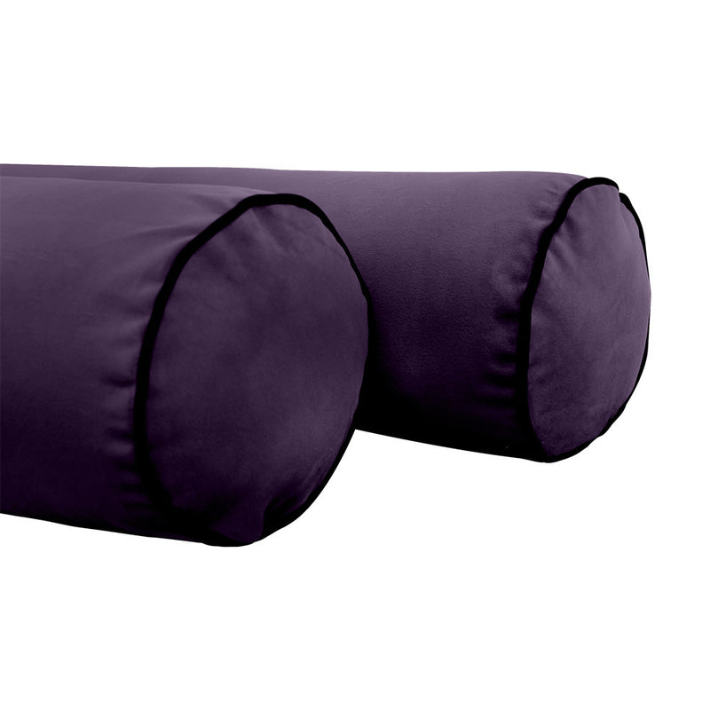 COVER ONLY Model V3 Full Velvet Contrast Indoor Daybed Cushion Bolster - AD339