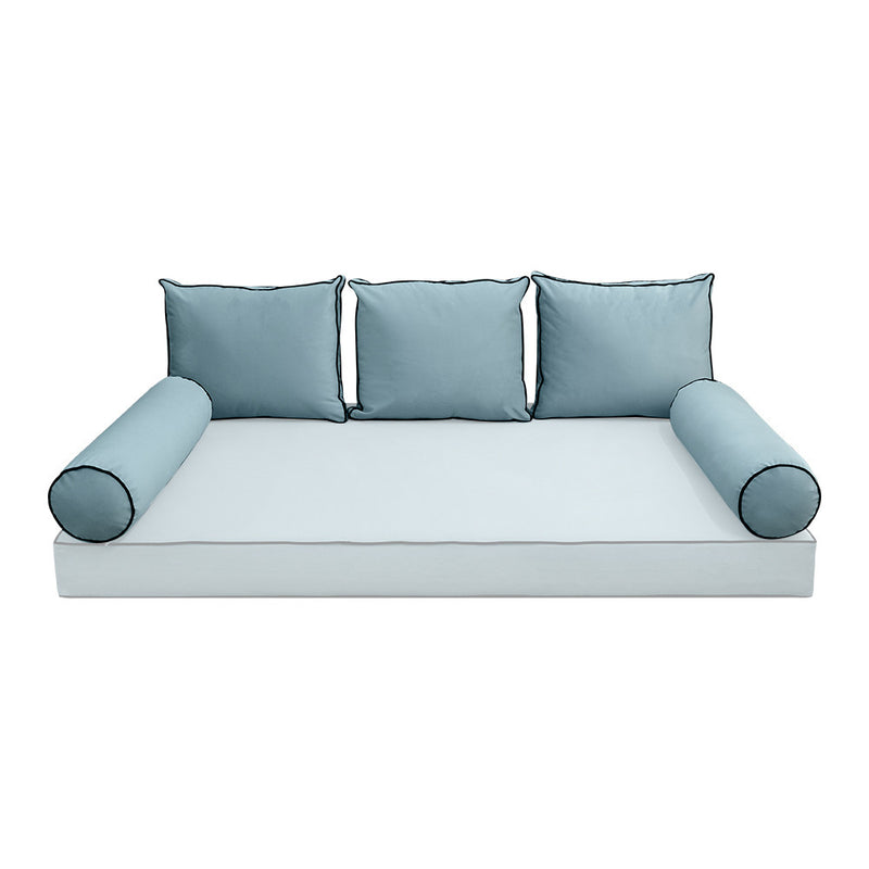 COVER ONLY Model V3 Full Velvet Contrast Indoor Daybed Cushion Bolster - AD355