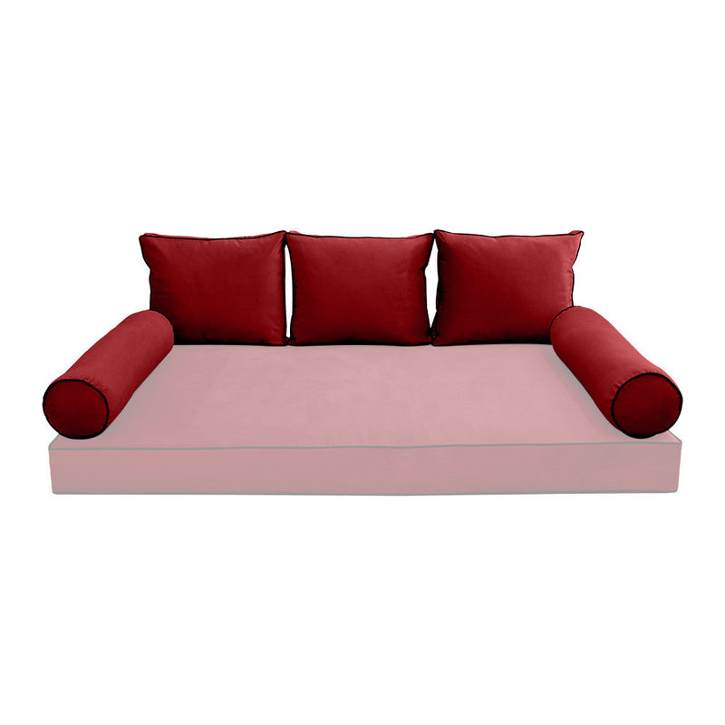 COVER ONLY Model V3 Full Velvet Contrast Indoor Daybed Cushion Bolster - AD369