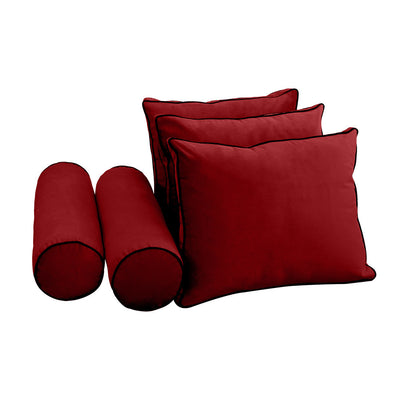 COVER ONLY Model V3 Full Velvet Contrast Indoor Daybed Cushion Bolster - AD369