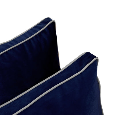 COVER ONLY Model V3 Full Velvet Contrast Indoor Daybed Cushion Bolster - AD373
