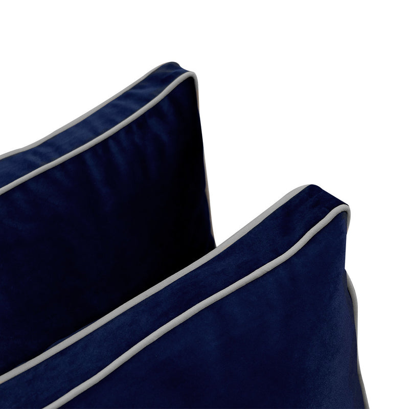 COVER ONLY Model V3 Full Velvet Contrast Indoor Daybed Cushion Bolster - AD373