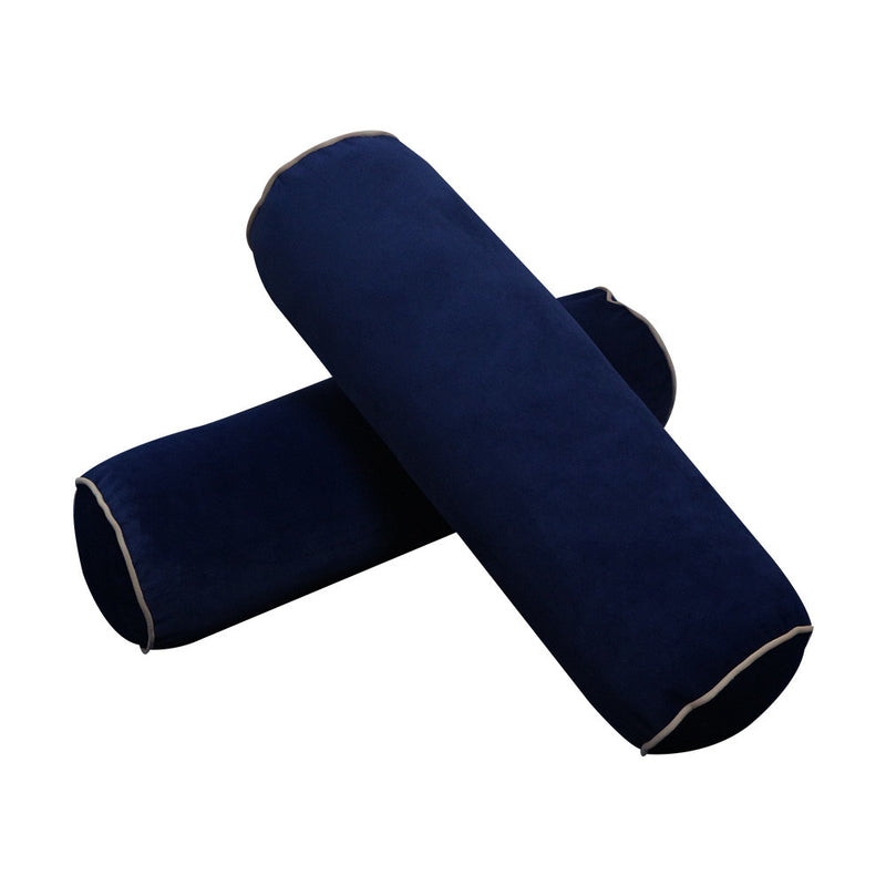COVER ONLY Model V3 Full Velvet Contrast Indoor Daybed Cushion Bolster - AD373