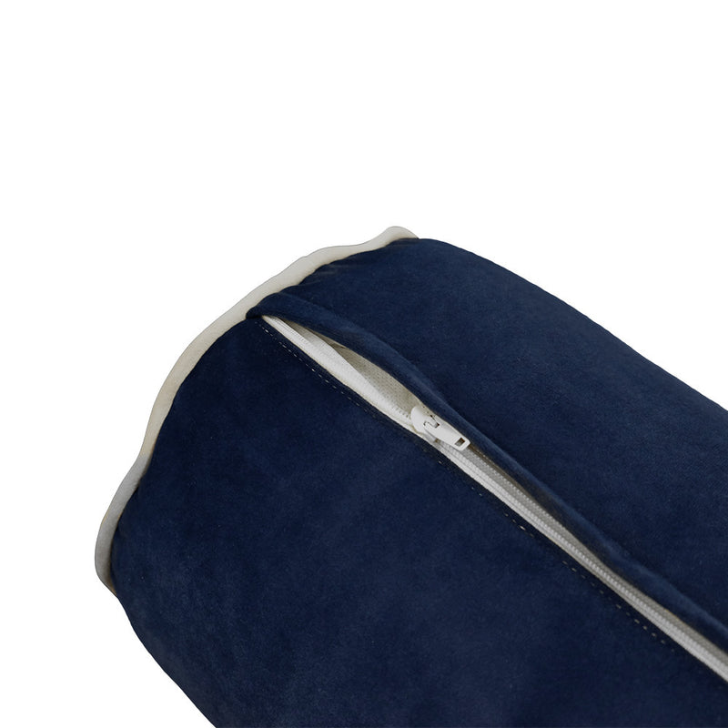 COVER ONLY Model V3 Full Velvet Contrast Indoor Daybed Cushion Bolster - AD373
