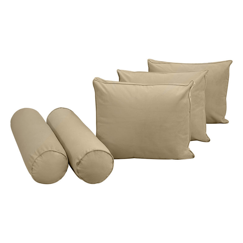 COVER ONLY Model V3 Full Velvet Same Pipe Indoor Daybed Cushion Bolster - AD304