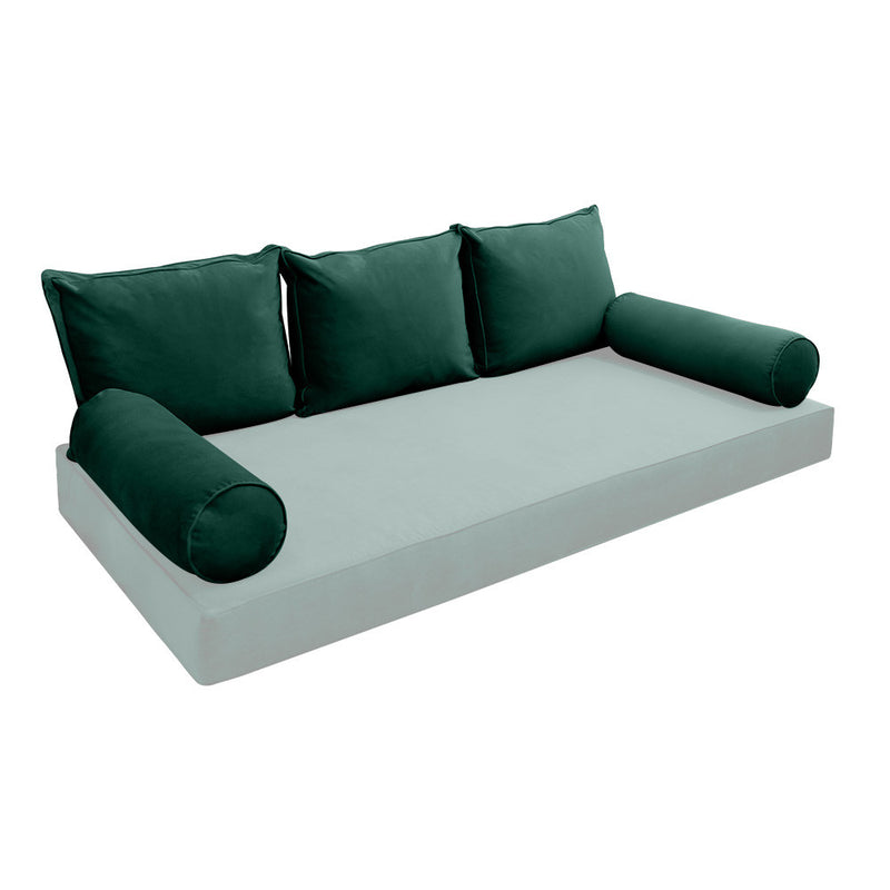 COVER ONLY Model V3 Full Velvet Same Pipe Indoor Daybed Cushion Bolster - AD317