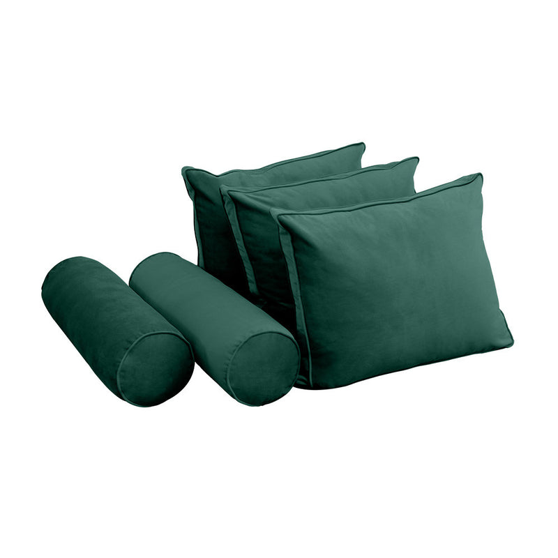 COVER ONLY Model V3 Full Velvet Same Pipe Indoor Daybed Cushion Bolster - AD317
