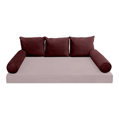 COVER ONLY Model V3 Full Velvet Same Pipe Indoor Daybed Cushion Bolster - AD368