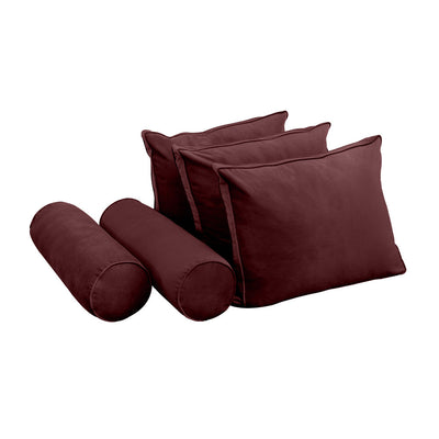 COVER ONLY Model V3 Full Velvet Same Pipe Indoor Daybed Cushion Bolster - AD368