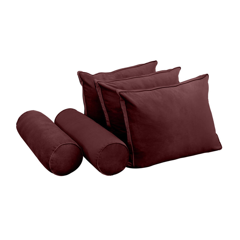 COVER ONLY Model V3 Full Velvet Same Pipe Indoor Daybed Cushion Bolster - AD368