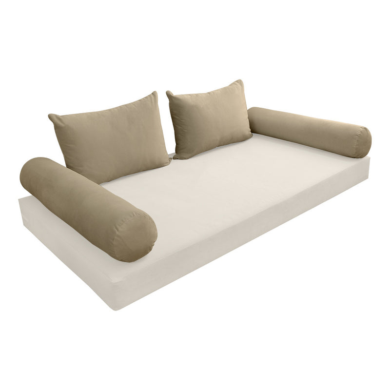 COVER ONLY Model V4 Twin Velvet Knife Edge Indoor Daybed Cushion Bolster - AD304