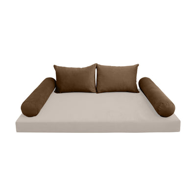 COVER ONLY Model V4 Twin Velvet Knife Edge Indoor Daybed Cushion Bolster - AD308