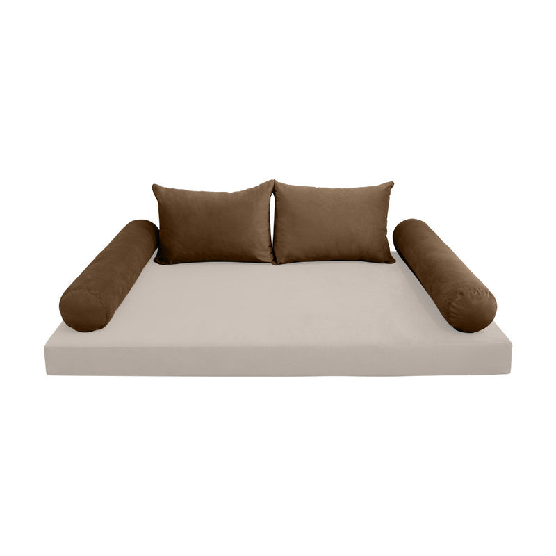 COVER ONLY Model V4 Twin Velvet Knife Edge Indoor Daybed Cushion Bolster - AD308