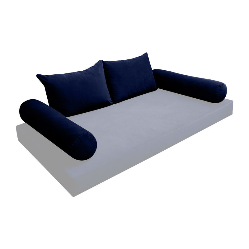 COVER ONLY Model V4 Twin Velvet Knife Edge Indoor Daybed Cushion Bolster - AD373