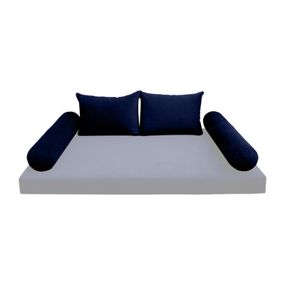 COVER ONLY Model V4 Twin Velvet Knife Edge Indoor Daybed Cushion Bolster - AD373