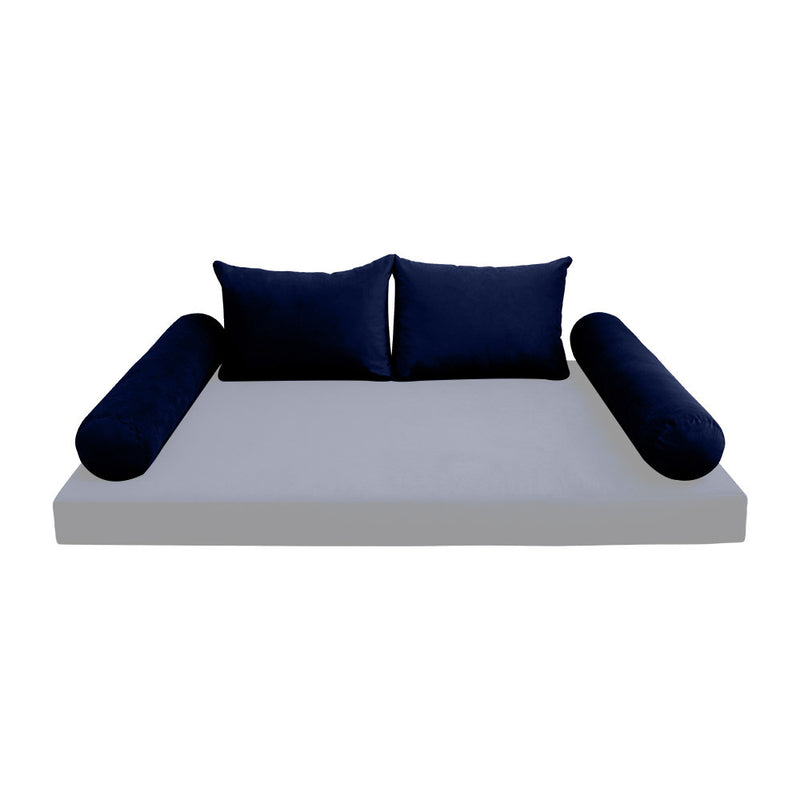 COVER ONLY Model V4 Twin Velvet Knife Edge Indoor Daybed Cushion Bolster - AD373