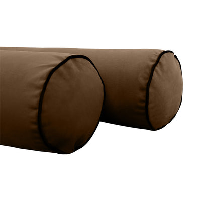 COVER ONLY Model V4 Twin Velvet Contrast Indoor Daybed Cushion Bolster - AD308