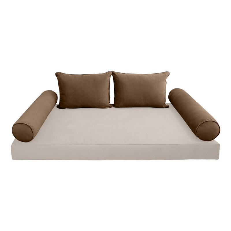 COVER ONLY Model V4 Twin Velvet Same Pipe Indoor Daybed Cushion Bolster - AD308