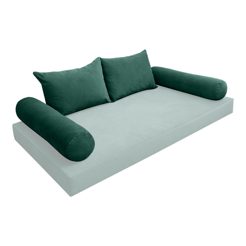 COVER ONLY Model V4 Full Velvet Knife Edge Indoor Daybed Cushion Bolster - AD317
