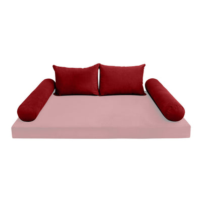 COVER ONLY Model V4 Full Velvet Knife Edge Indoor Daybed Cushion Bolster - AD369