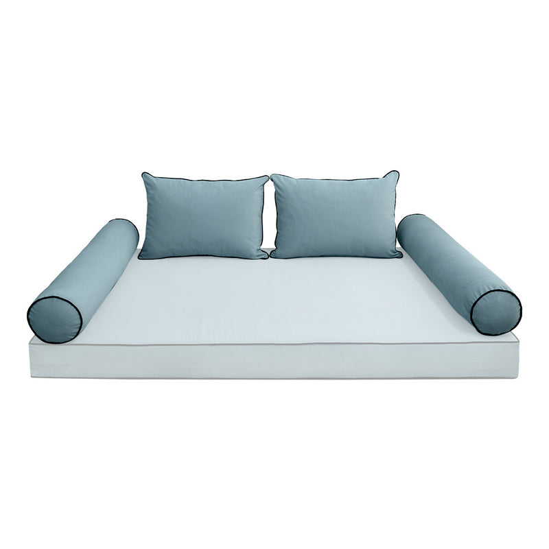 COVER ONLY Model V4 Full Velvet Contrast Indoor Daybed Cushion Bolster - AD355