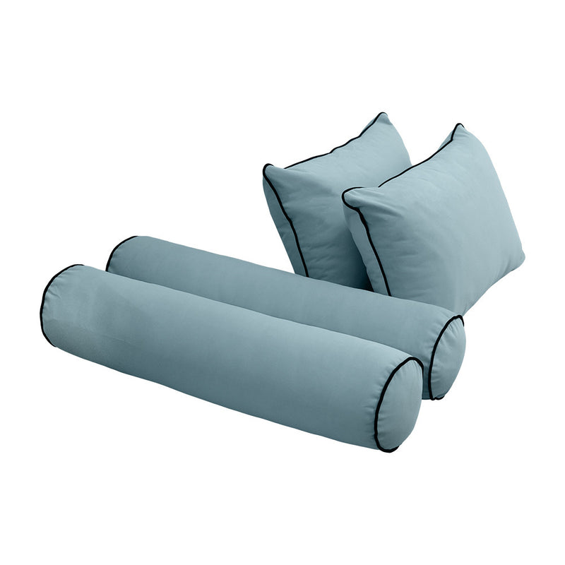 COVER ONLY Model V4 Full Velvet Contrast Indoor Daybed Cushion Bolster - AD355